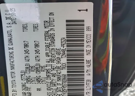 2025 Toyota Tacoma Double Cab from USA, damaged, VIN 3TYKB5FN5ST028660